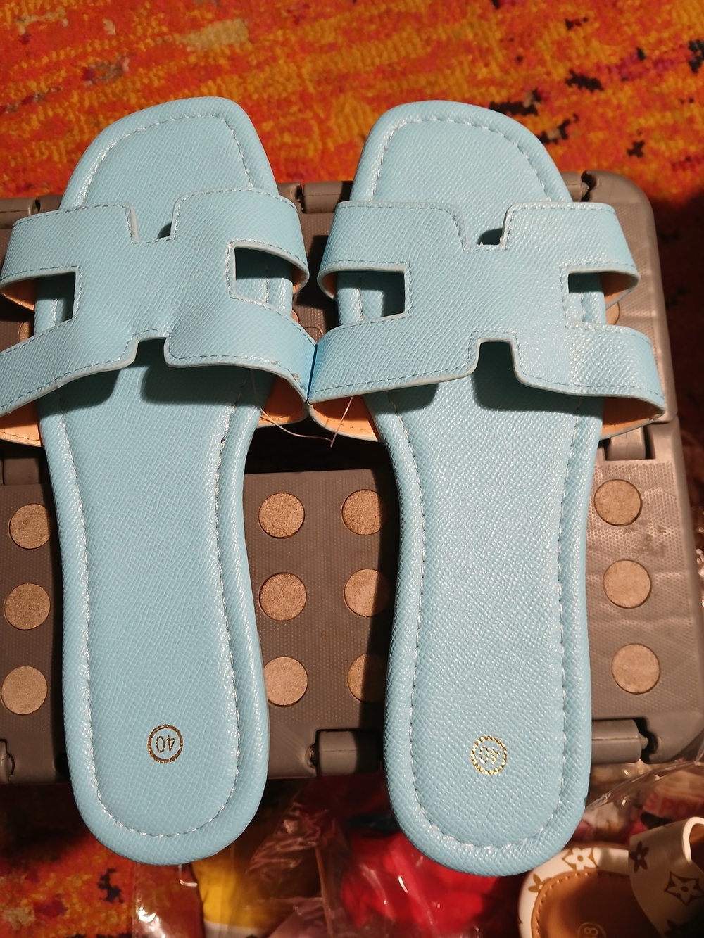 & Other Stories Pale Blue Slide Sandals